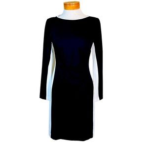 Lauren Ralph Lauren Black & White Knit Dress 6 NWT